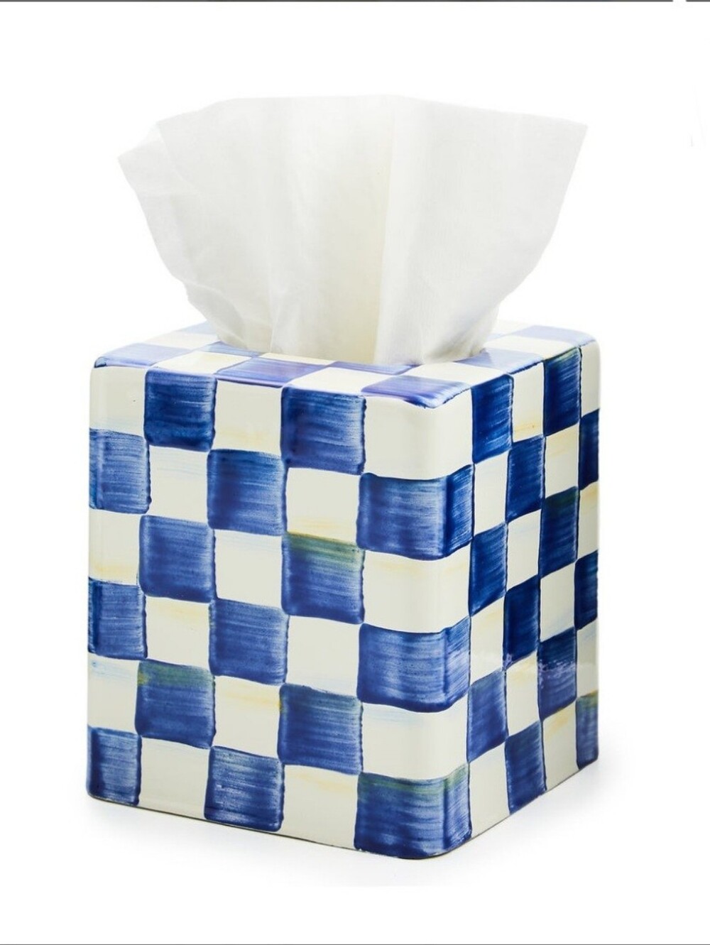 MacKenzie-Childs Royal Check Square Tissue Box Cover